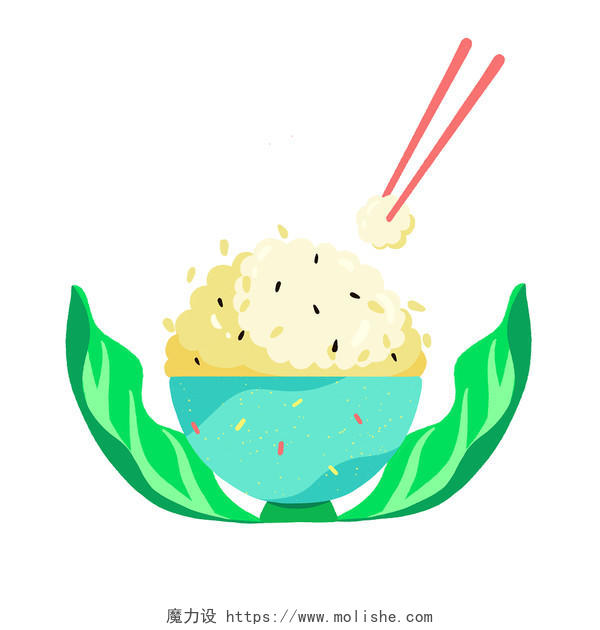 食物大米白菜米饭免抠矢量卡通元素粮食五谷